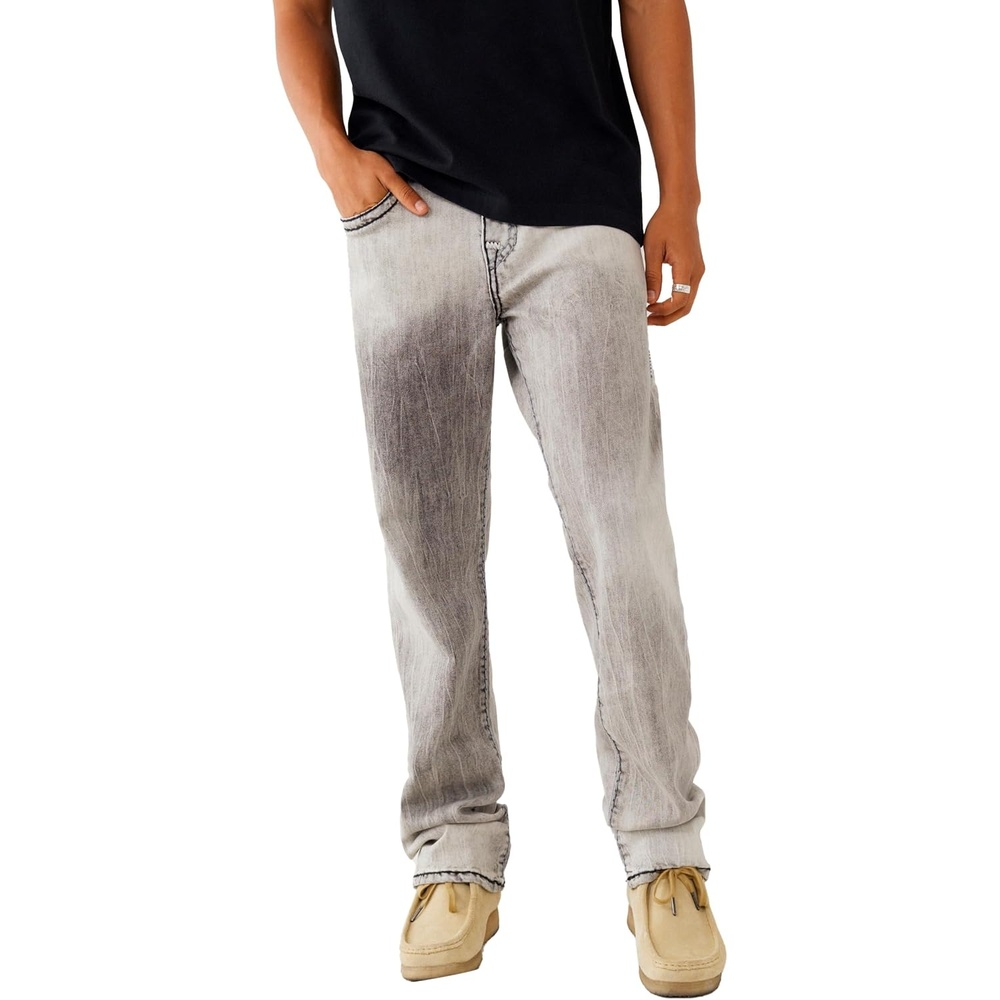 image:imageTrue Religion Mens Ricky Super T Straight Leg Denim Jeans for MenHxzg