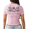True Religion Women’s Crystal Buddha Baby Tee(Fairytale)