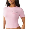 True Religion Women’s Crystal Buddha Baby Tee(Fairytale)