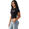 True Religion Women’s Crystal Buddha Baby Tee(Jet Black)