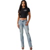 True Religion Women’s Crystal Buddha Baby Tee(Jet Black)