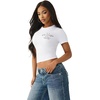 True Religion Women’s Crystal Buddha Baby Tee(Optic White)