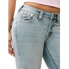 True Religion Women’s Jennie Mr Skinny Big T Flap Jeans(Playmaker Faded Indigo Lt Wash)
