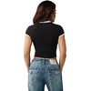 True Religion Women’s Sporty Contrasted Cap Sleeve Top(Jet Black)