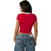 True Religion Women’s Sporty Contrasted Cap Sleeve Top(Salsa)