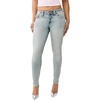 True Religion Women’s Jennie Mr Skinny Big T Flap Jeans(Playmaker Faded Indigo Lt Wash)
