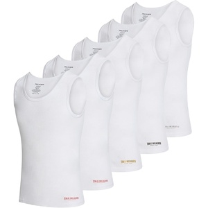 True Religion Lightweight Tank Tops for Men 5 Pack Undershirt Ribbed Cotton(White)