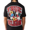True Religion Men’s Garden Shoey Oversized Heavyweight Tee | Puff Print(Jet Black)