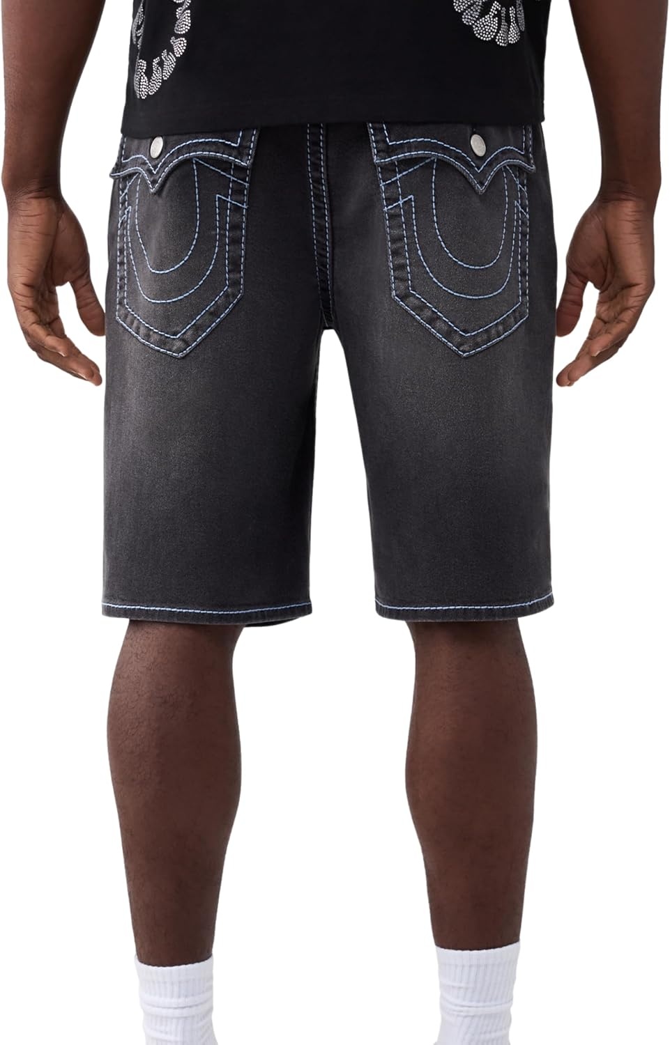 image:imageTrue Religion Mens Bobby Flap Big T ShortDeep Silence Black Wash