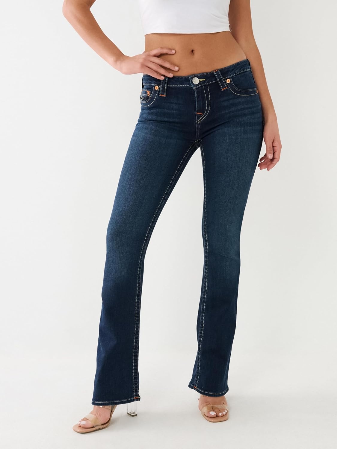 image:imageTrue Religion Womens Becca Mid Rise Bootcut JeansIndigo Upgrade
