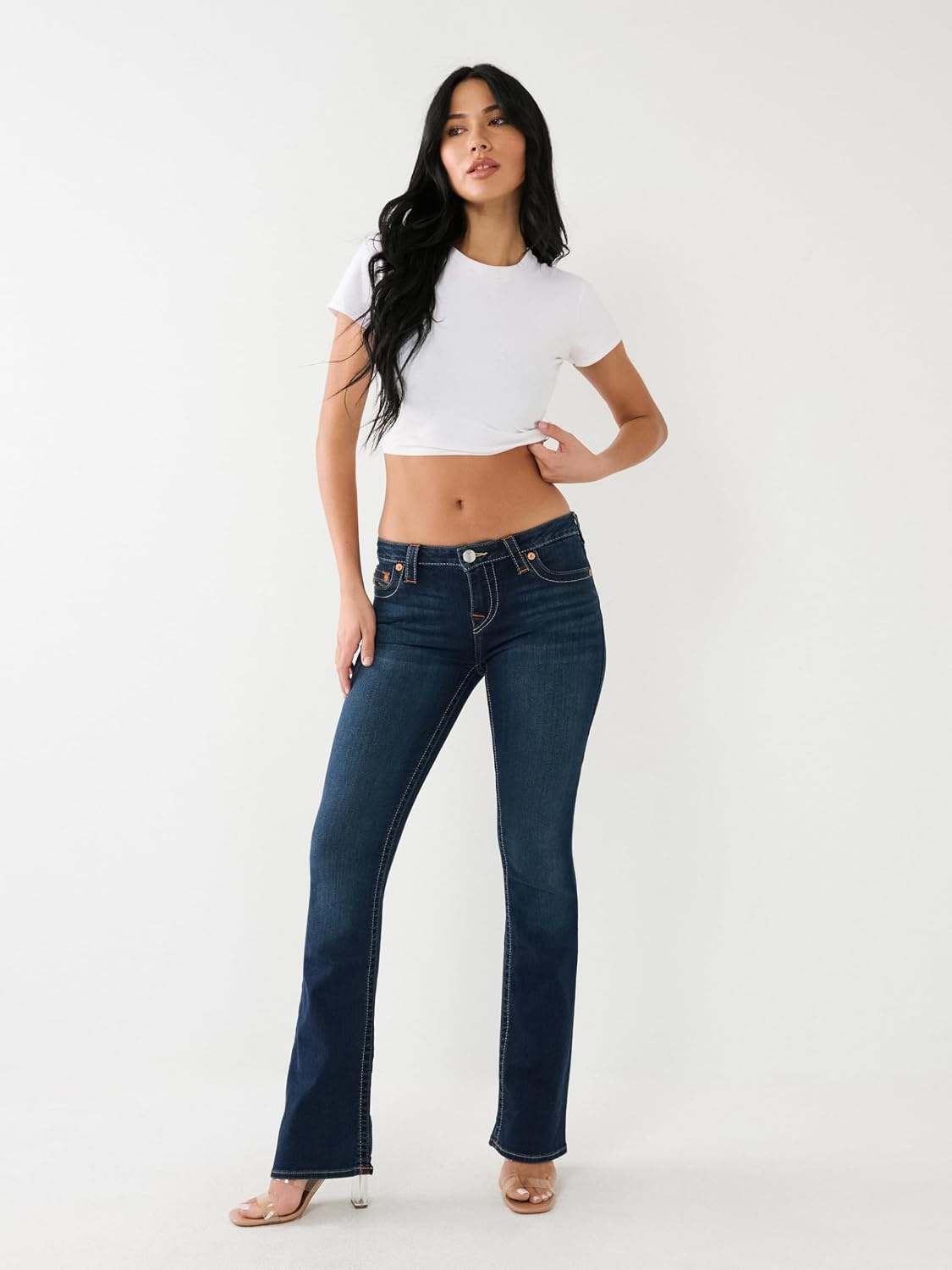 image:imageTrue Religion Womens Becca Mid Rise Bootcut JeansIndigo Upgrade