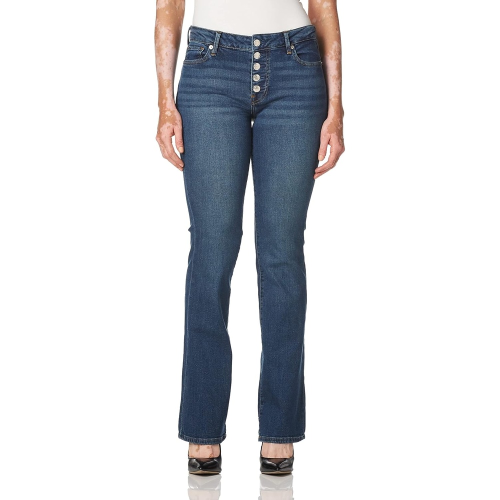 image:imageTrue Religion Womens Becca Mid Rise Bootcut JeansMedium Light