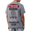 True Religion Men’s Short Sleeve Stacked Logo Tee – 100% Cotton, Soft, Comfortable, Durable T-Shirt(Granite Grey)