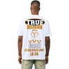 True Religion Men’s Short Sleeve Stacked Logo Tee – 100% Cotton, Soft, Comfortable, Durable T-Shirt(Optic White)