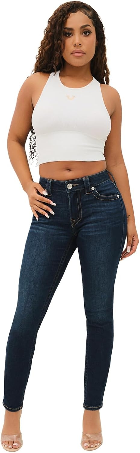 image:imageTrue Religion Womens Jennie Mid Rise Curvy Skinny JeansIndigo Upgrade