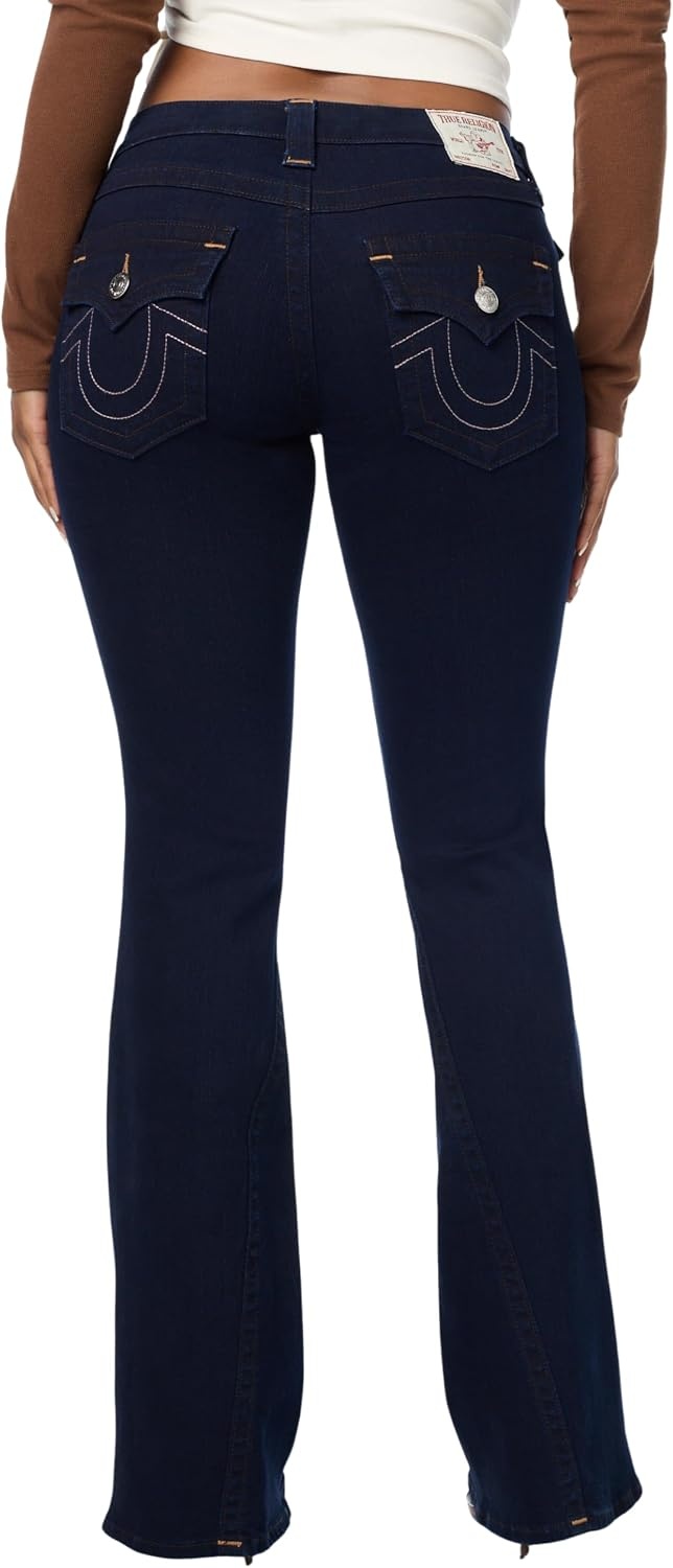 image:imageTrue Religion Womens Joey Low Rise Flare Jeans Flare Silhouette2s Body Rinse