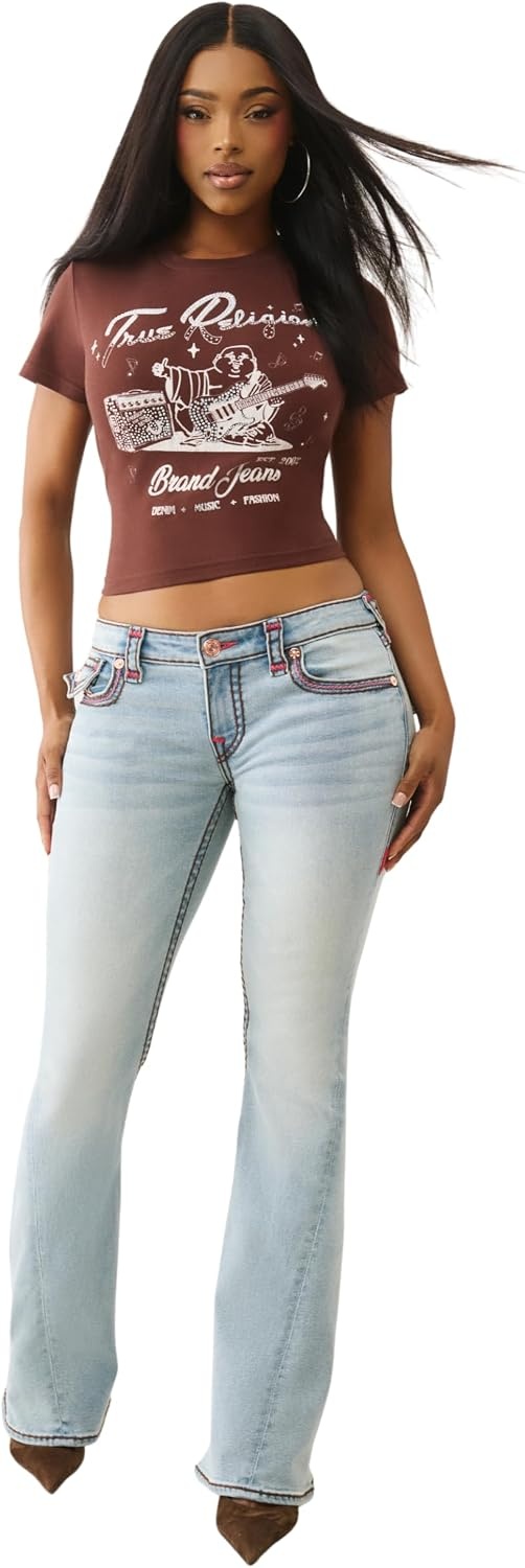 image:imageTrue Religion Womens Joey Low Rise Flare Super T JeanUrban Fade