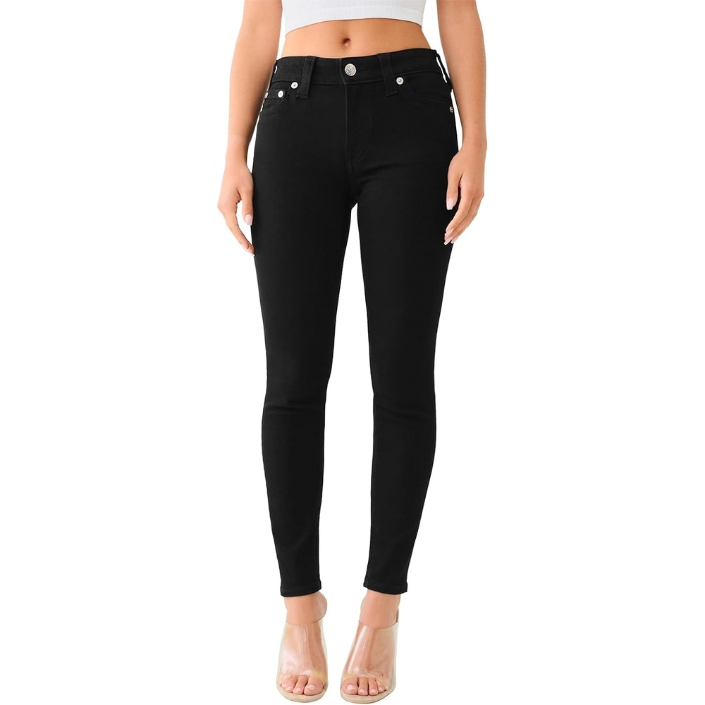 image:imageTrue Religion Womens Jennie Mid Rise Curvy Skinny JeansBlack Body Rinse
