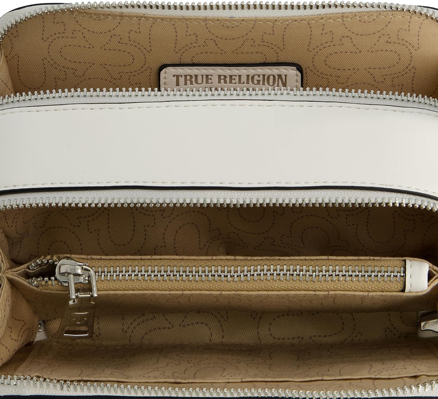 image:imageConcept One Womens True Religion Camera Bag Womens Mini Shoulder Handbag With Embossed Logo and Adjustable Shoulder StrapWhite