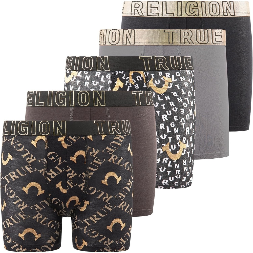 image:imageTrue Religion Boys Underwear 5 Pack Modal Premium Boxer Briefs Boys 618Gold Assorted