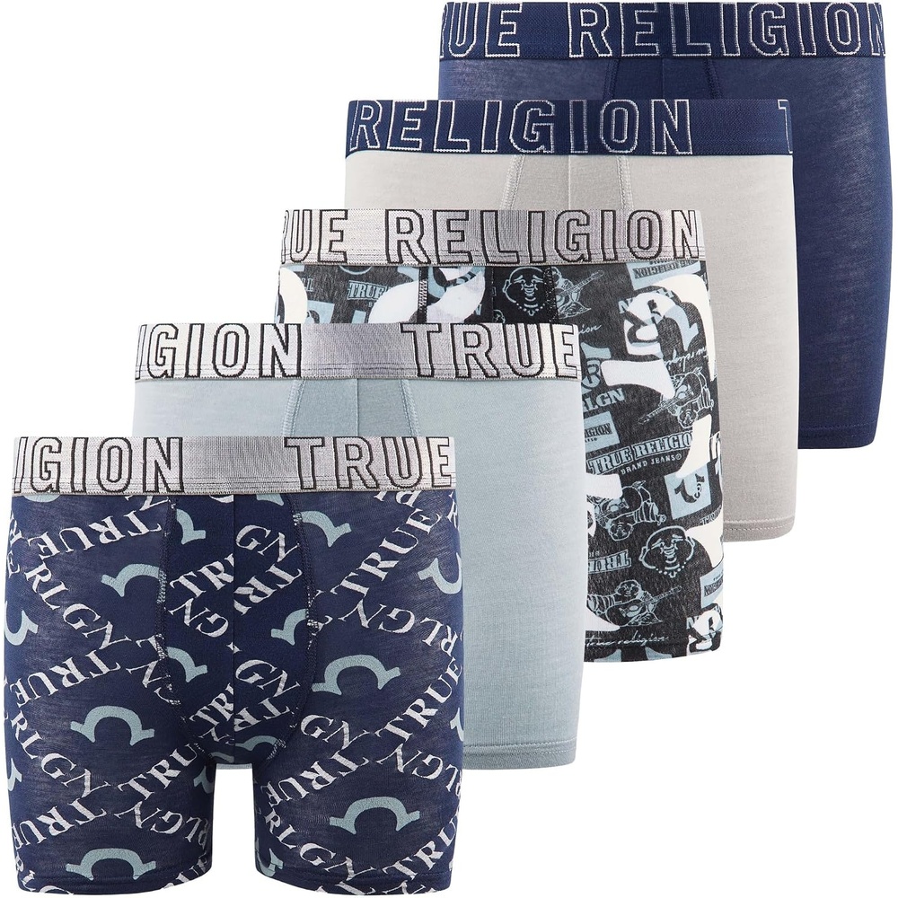 image:imageTrue Religion Boys Underwear 5 Pack Modal Premium Boxer Briefs Boys 618MintGreyBlack