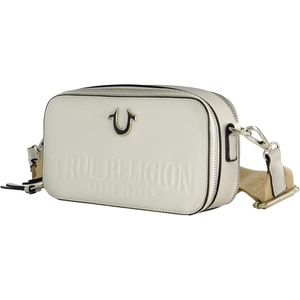 Concept One Women’s True Religion Camera Bag, Women’s Mini Shoulder Handbag With Embossed Logo and Adjustable Shoulder Strap(White)