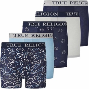 True Religion Boys Underwear 5 Pack Modal Premium Boxer Briefs Boys 6-18(Blue Prints)