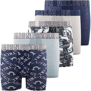 True Religion Boys Underwear 5 Pack Modal Premium Boxer Briefs Boys 6-18(Mint/Grey/Black)