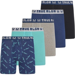True Religion Mens Underwear, Boxer Briefs for Men 5 Pack Cotton Stretch(Asst 5)