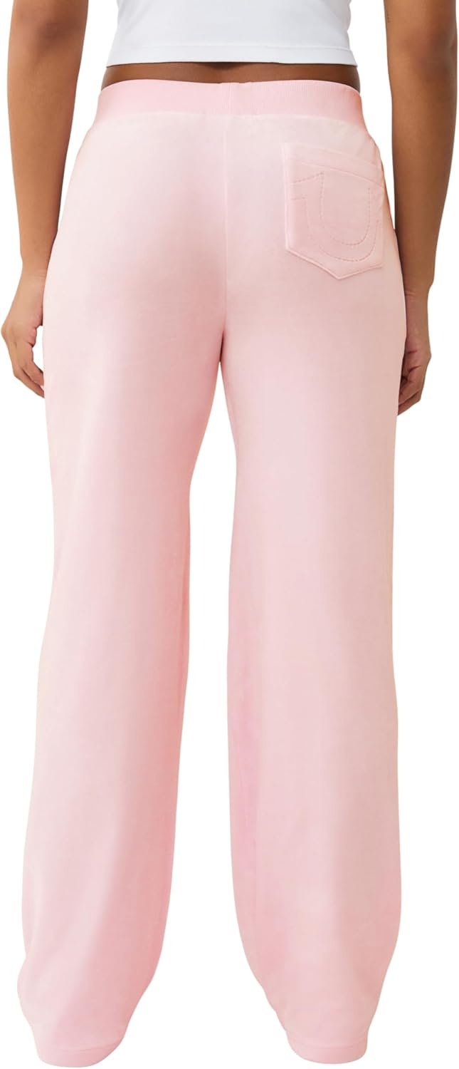 image:imageTrue Religion Womens Crystal Straight Leg Sweat Pant Soft VelourFairytale