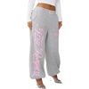 True Religion Women’s Crystal Baggy Jogger | Drawstring Waistband(Heather Grey)