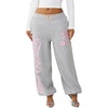 True Religion Women’s Crystal Baggy Jogger | Drawstring Waistband(Heather Grey)