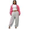 True Religion Women’s Crystal Baggy Jogger | Drawstring Waistband(Heather Grey)
