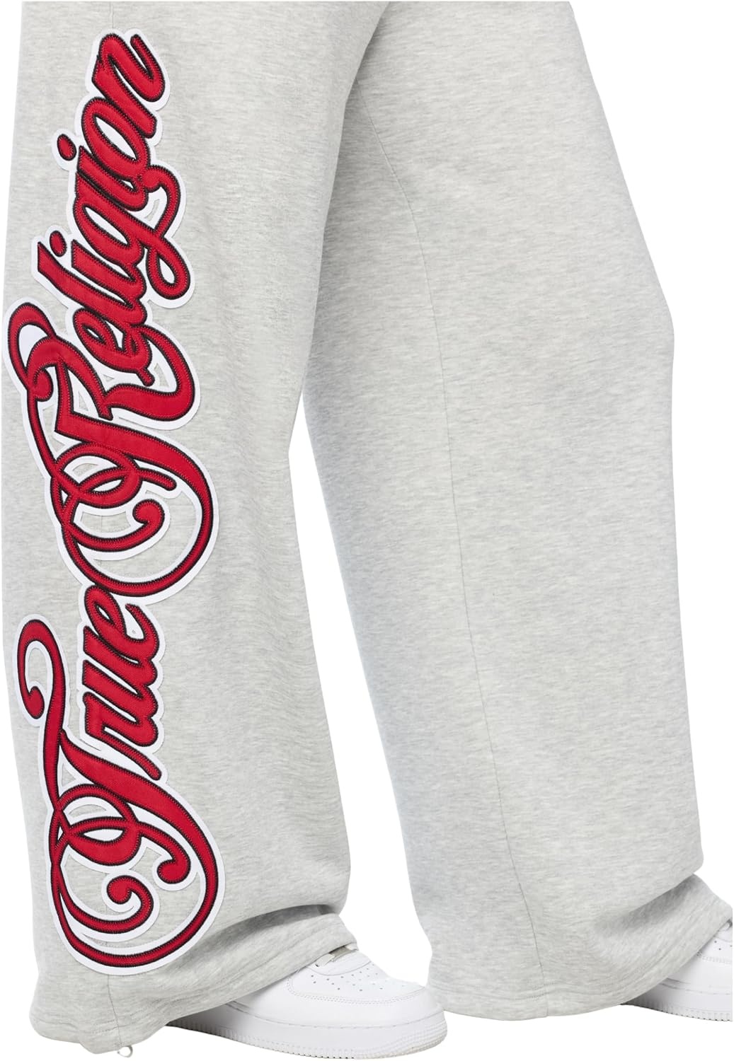 image:imageTrue Religion Womens Applique Wide Leg Pants 60 Cotton 40 Polyester Relaxed Wide Leg Signature Applique DetailHeather Grey