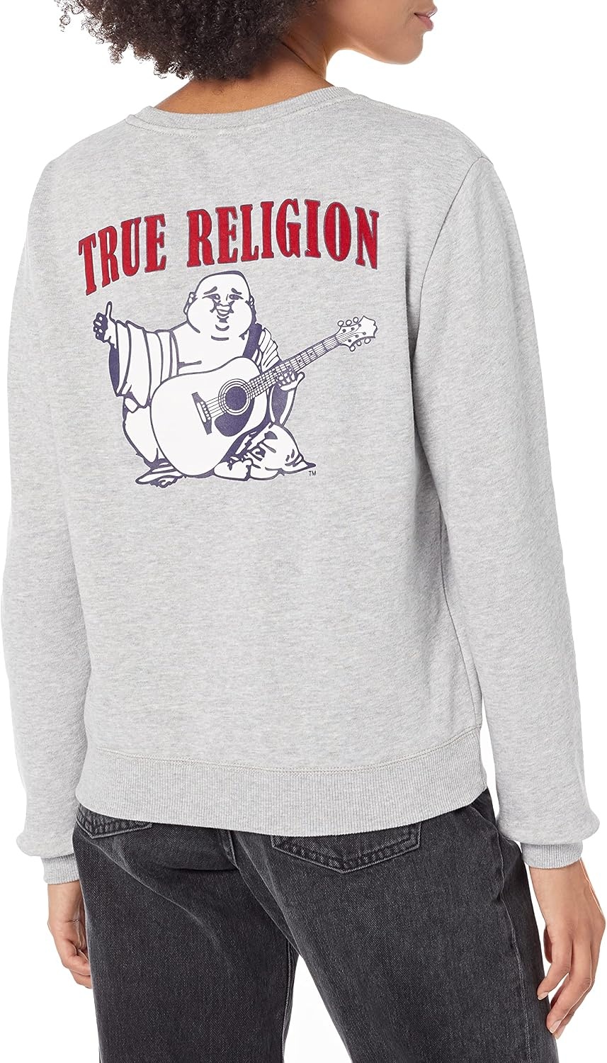 image:imageTrue Religion Womens Heritage Buddha PulloverHeather Grey