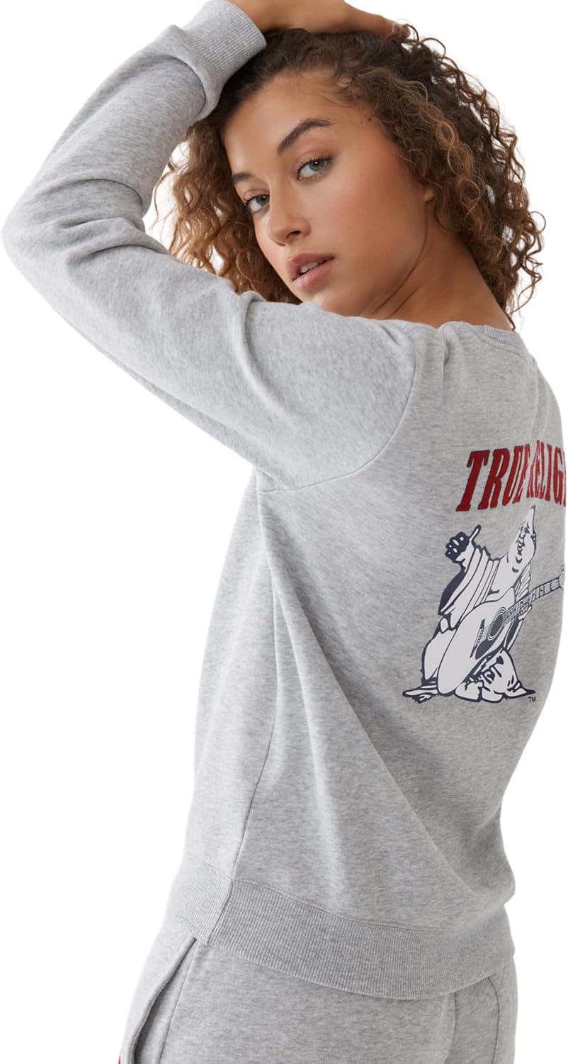 image:imageTrue Religion Womens Heritage Buddha PulloverHeather Grey