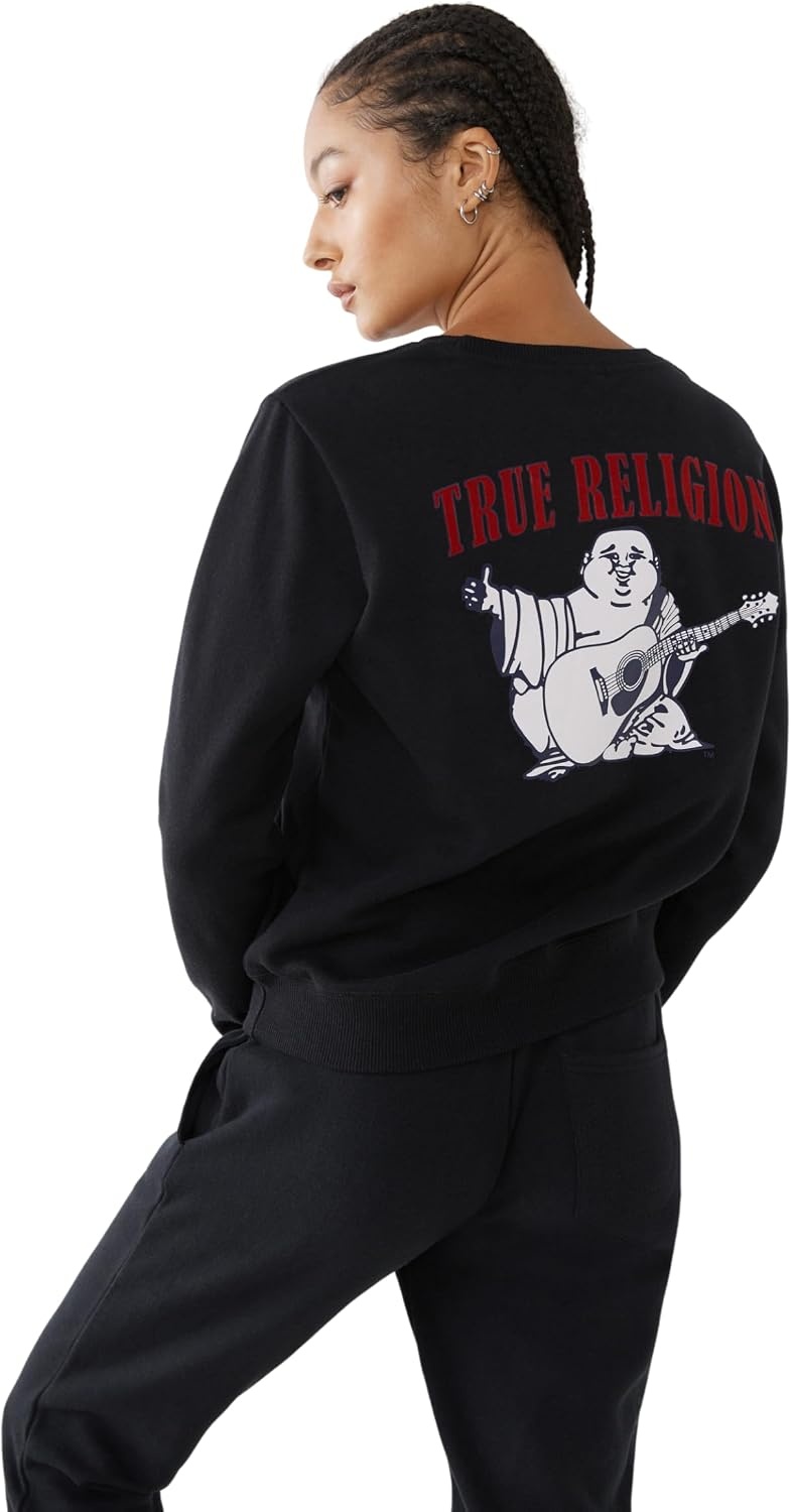 image:imageTrue Religion Womens Heritage Buddha PulloverJet Black