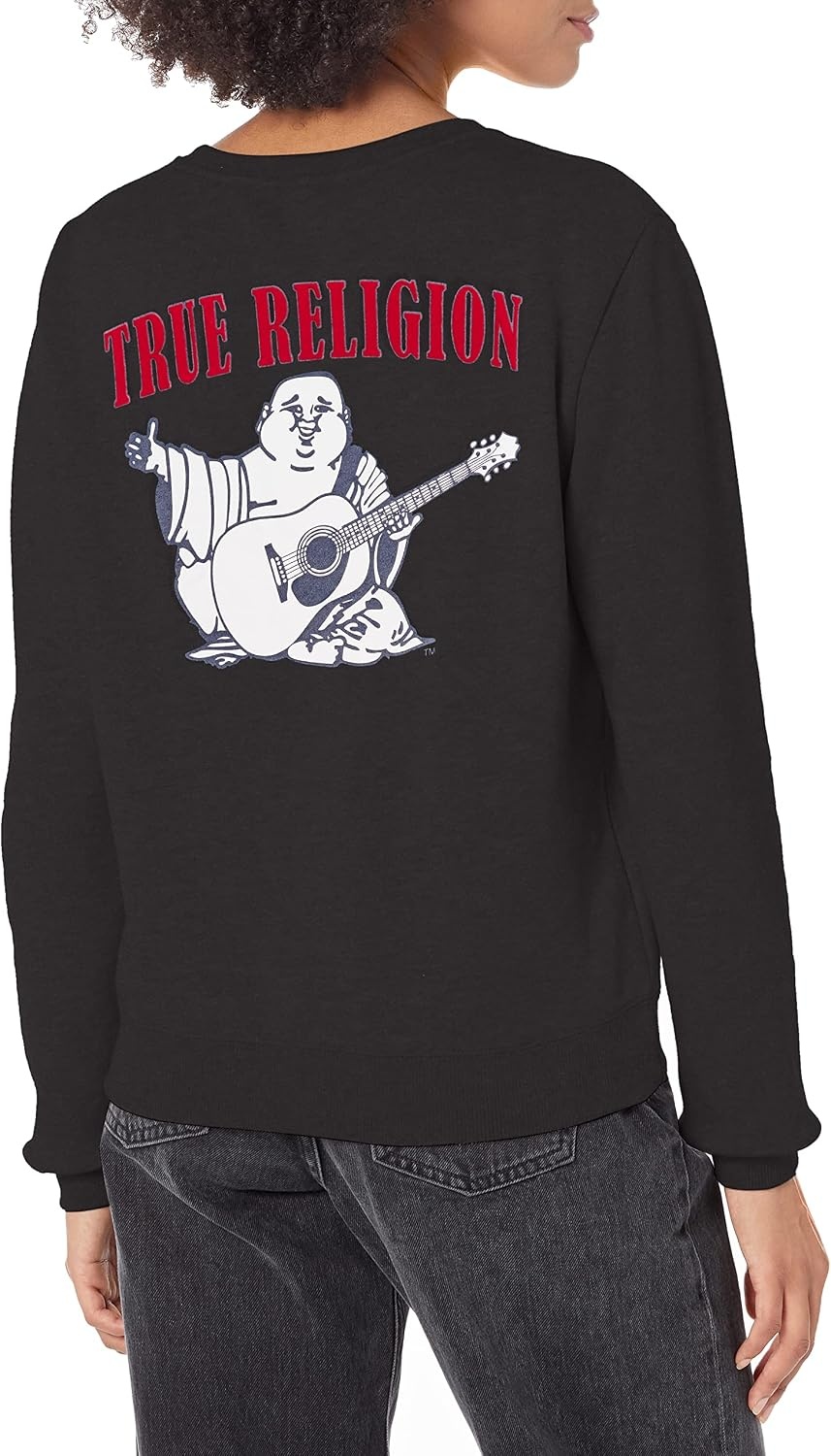 image:imageTrue Religion Womens Heritage Buddha PulloverJet Black