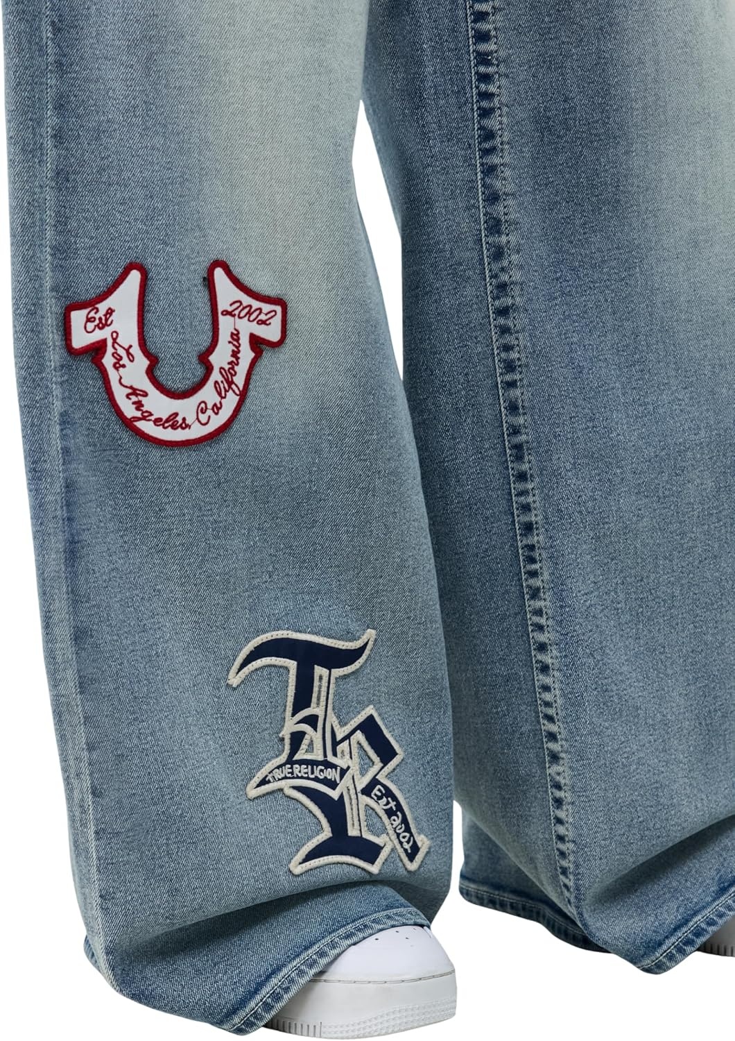 image:imageTrue Religion Womens Jessie Super Baggy Wide Leg Jeans 99 Cotton Flap Pocket Relaxed FitWild Laurel