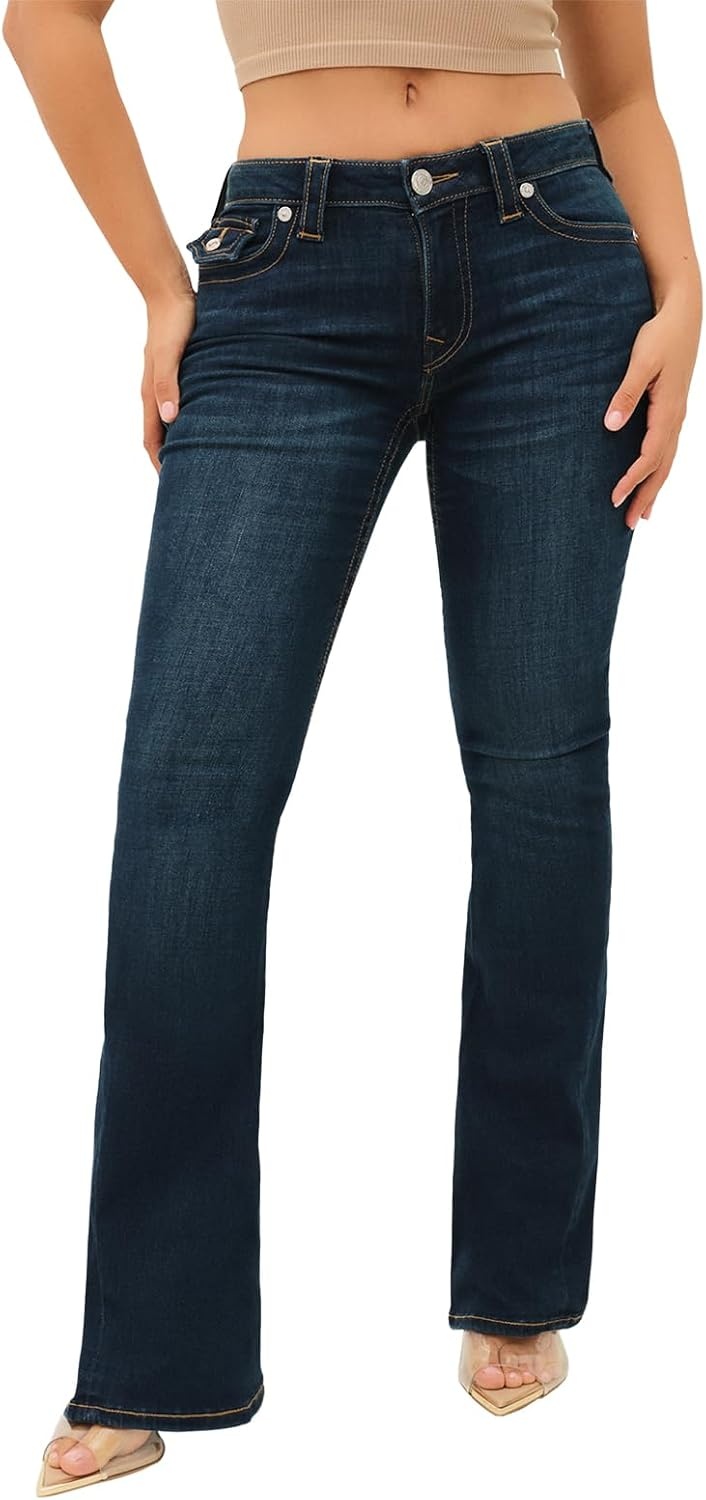 image:imageTrue Religion Womens Joey Mid Rise Flare JeansIndigo Upgrade