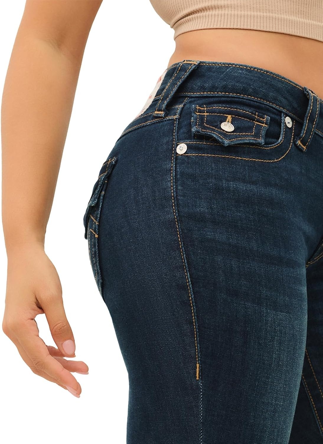 image:imageTrue Religion Womens Joey Mid Rise Flare JeansIndigo Upgrade