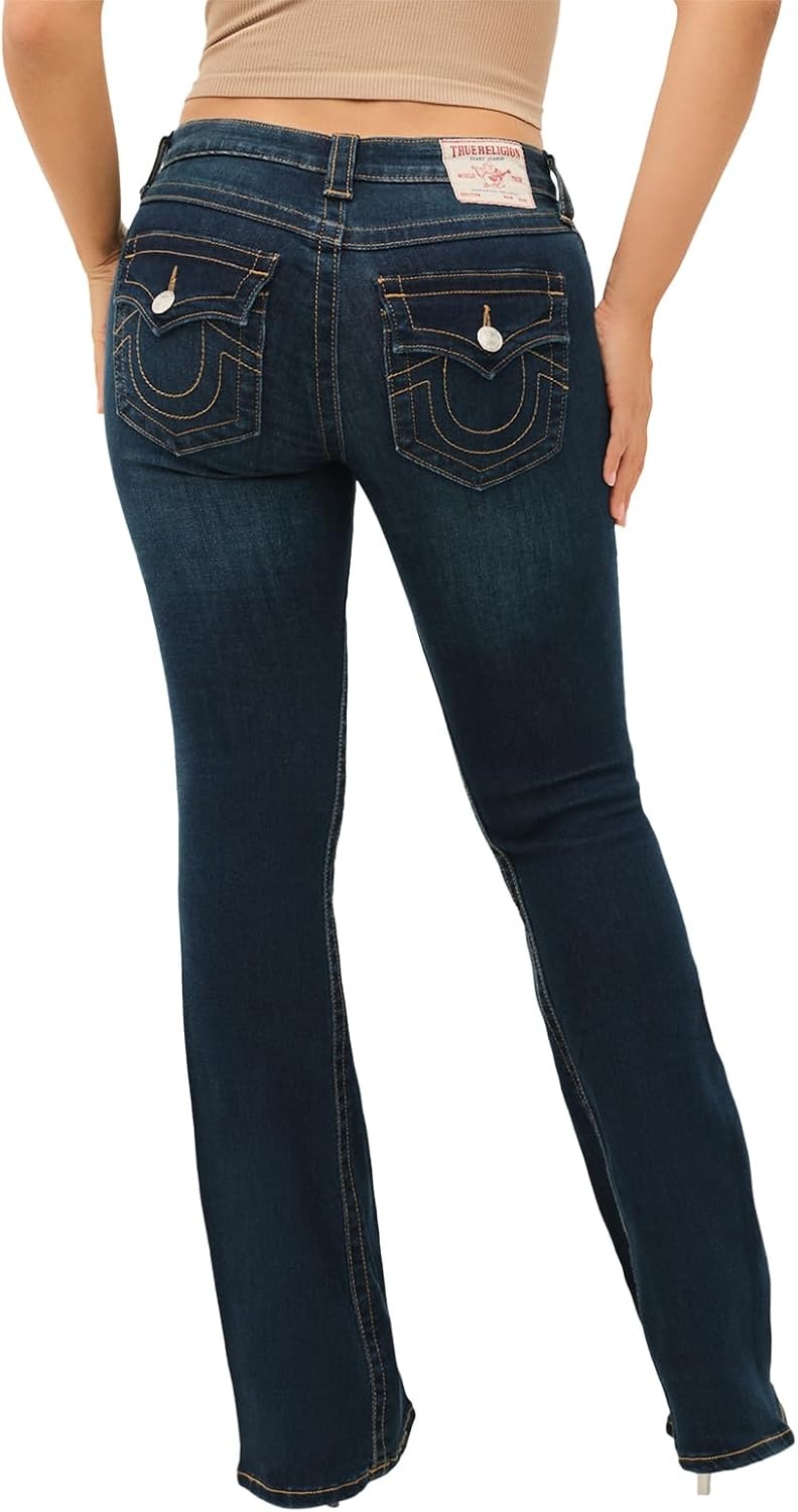 image:imageTrue Religion Womens Joey Mid Rise Flare JeansIndigo Upgrade