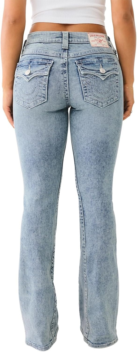 image:imageTrue Religion Womens Joey Mid Rise Flare JeansPeak Spot