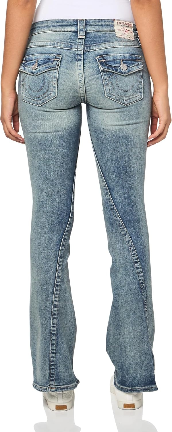 image:imageTrue Religion Womens Joey Mid Rise Flare JeansRazor Cut