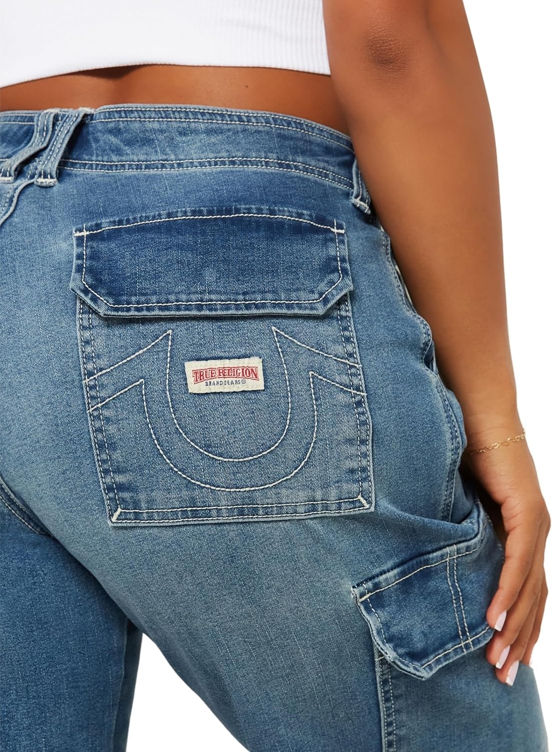 image:imageTrue Religion Womens SN Cargo Denim PantMedium Wintry