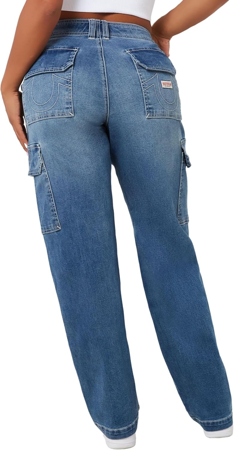 image:imageTrue Religion Womens SN Cargo Denim PantMedium Wintry