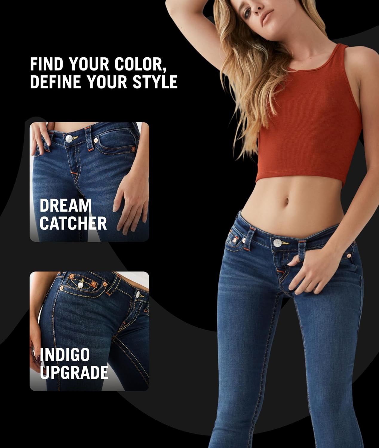 image:imageTrue Religion Womens Stella Low Rise Skinny JeanDreamcatcher