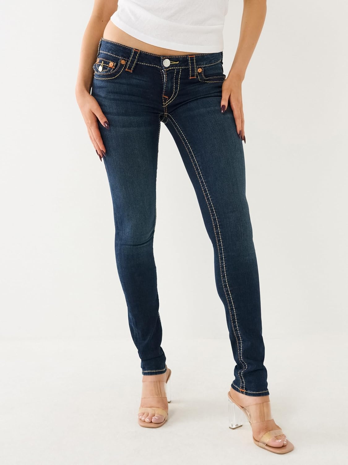 image:imageTrue Religion Womens Stella Low Rise Skinny JeanIndigo Upgrade