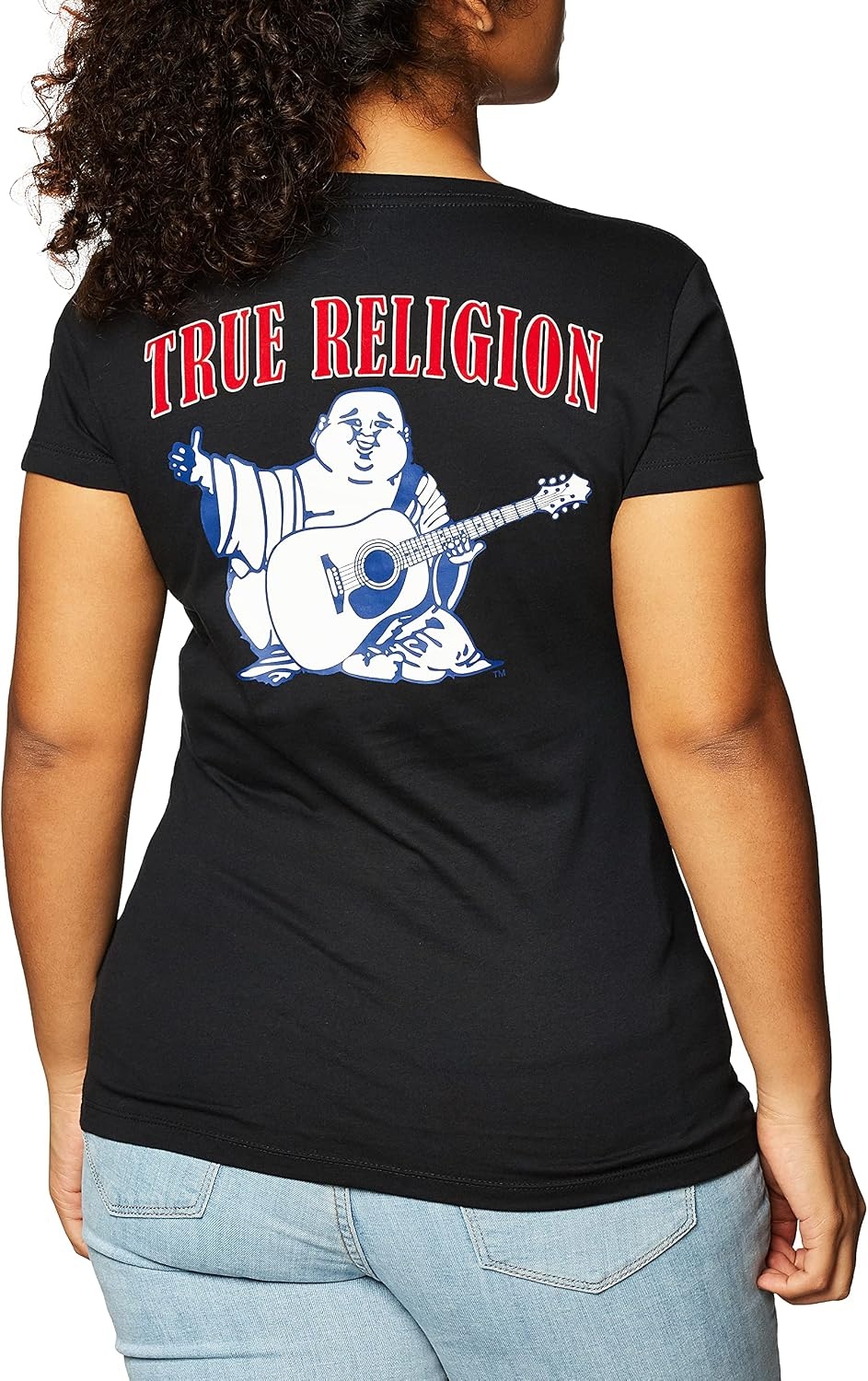 image:imageTrue Religion Womens VNeck Buddha Logo Tee Womens TopsBlack