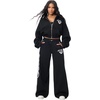 True Religion Women’s Applique Girlfriend Zip Up Hoodie – 60% Cotton 40% Polyester, Relaxed Fit, Signature Applique Detail(Jet Black)